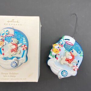 Hallmark Keepsake Hoopy Holidays Spin-a-majigs Ornament Basketball Polar Bears